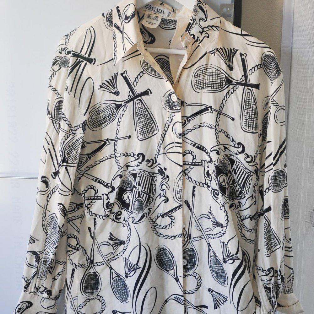 Escada Badminton Blouse White/Black 4